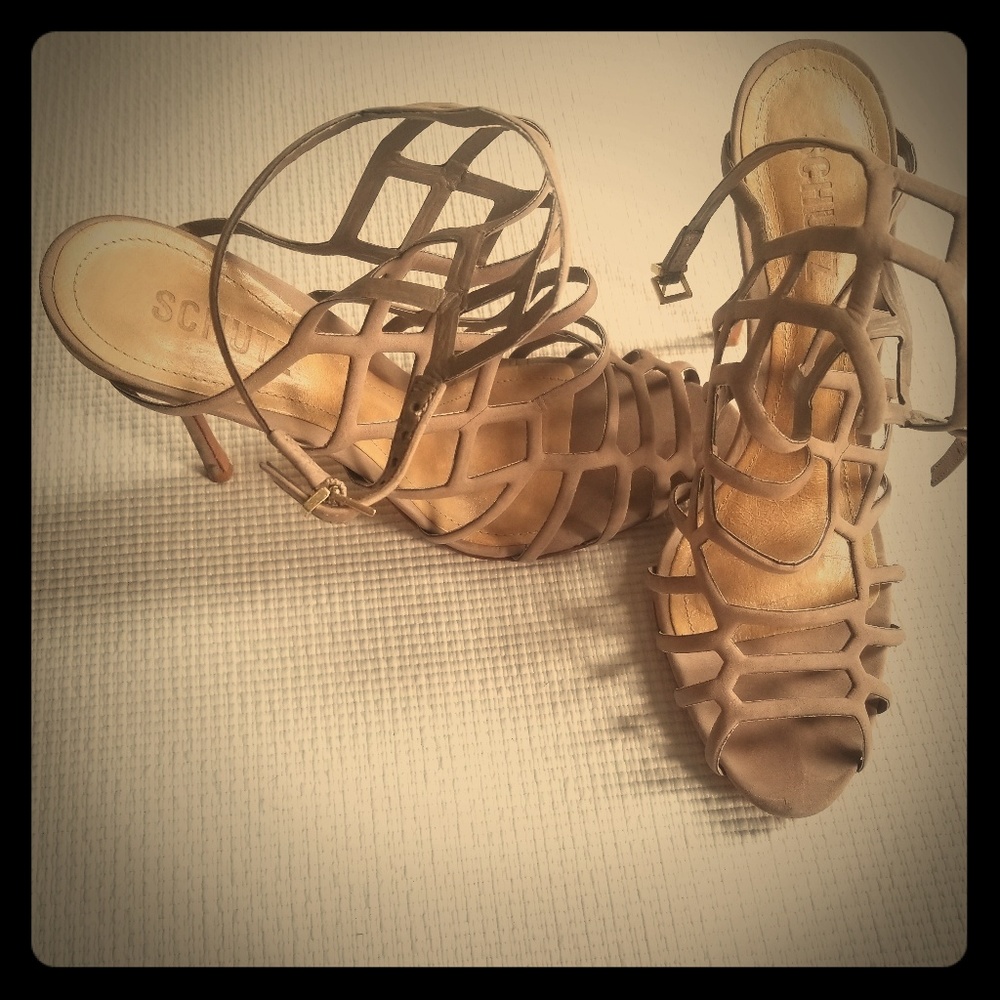 Schutz Gorgeous birdcage heels